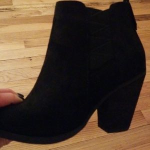 Womens suede ankle booties